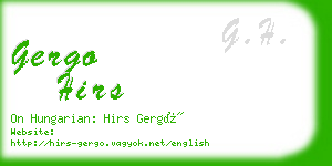 gergo hirs business card